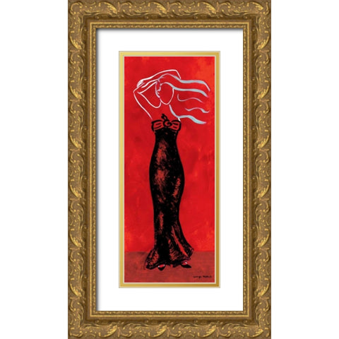 Wind Blown Gold Ornate Wood Framed Art Print with Double Matting by Matla, Jennifer