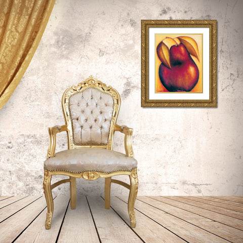 Pear Gold Ornate Wood Framed Art Print with Double Matting by Macaulay, Angus