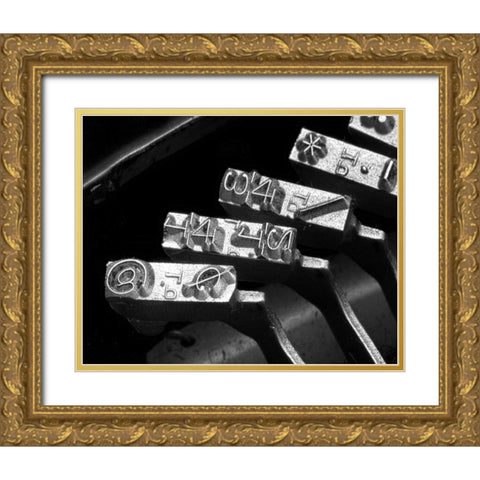 Typewriter Symbols Gold Ornate Wood Framed Art Print with Double Matting by McNemar, C. Thomas