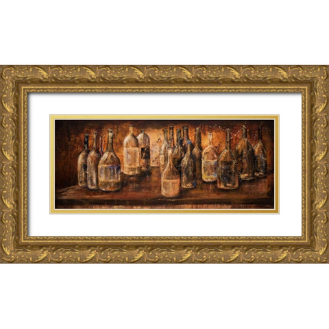 White Wine Cellar Gold Ornate Wood Framed Art Print with Double Matting by Monahan, Jodi
