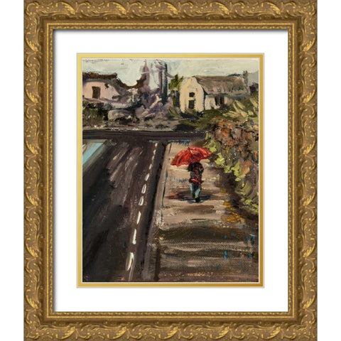 Irish Rain Gold Ornate Wood Framed Art Print with Double Matting by Monahan, Jodi