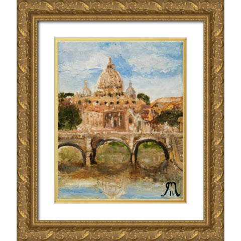 Italian City Gold Ornate Wood Framed Art Print with Double Matting by Monahan, Jodi