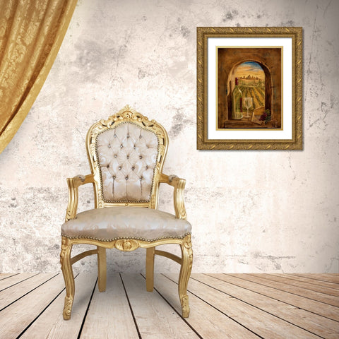 Through This Window Gold Ornate Wood Framed Art Print with Double Matting by Monahan, Jodi