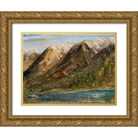 Lake McDonald Gold Ornate Wood Framed Art Print with Double Matting by Monahan, Jodi