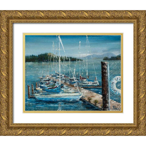 Dayton Sails Gold Ornate Wood Framed Art Print with Double Matting by Monahan, Jodi