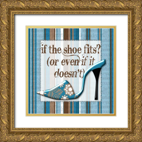 Girly Shoe II Gold Ornate Wood Framed Art Print with Double Matting by Murray, Sylvia