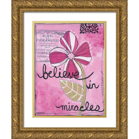 Believe In Miracles Gold Ornate Wood Framed Art Print with Double Matting by Martin, Monica