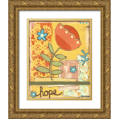 Hope Gold Ornate Wood Framed Art Print with Double Matting by Martin, Monica