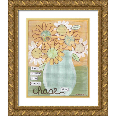 Dont Follow Gold Ornate Wood Framed Art Print with Double Matting by Martin, Monica