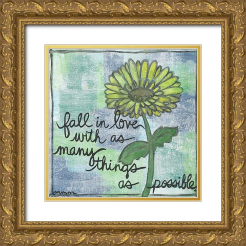Fall In Love Gold Ornate Wood Framed Art Print with Double Matting by Martin, Monica