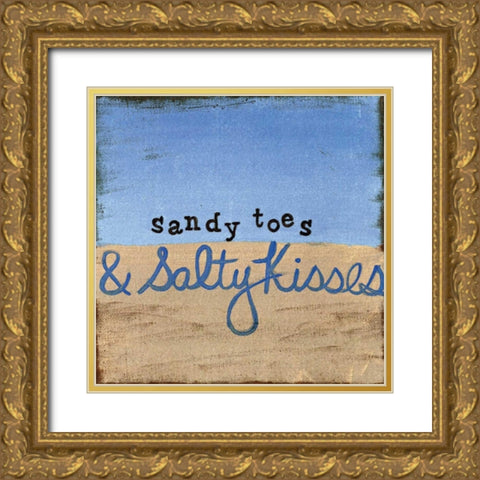 Sandy Toes Gold Ornate Wood Framed Art Print with Double Matting by Martin, Monica