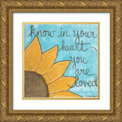 You Are Loved Gold Ornate Wood Framed Art Print with Double Matting by Martin, Monica