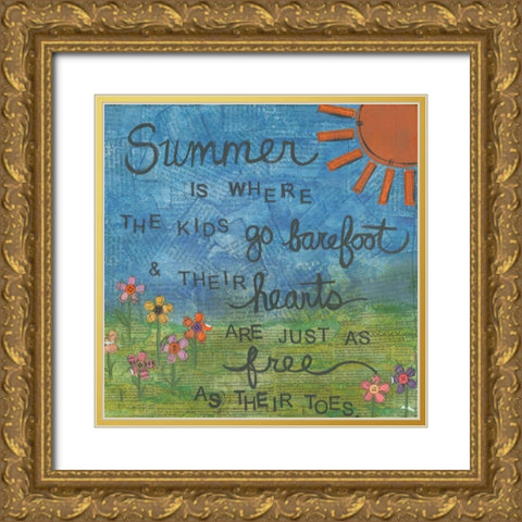 Summer Gold Ornate Wood Framed Art Print with Double Matting by Martin, Monica