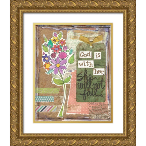 God Is With Her Gold Ornate Wood Framed Art Print with Double Matting by Martin, Monica