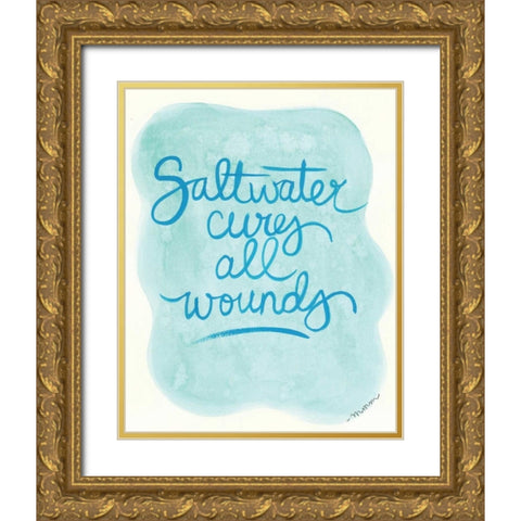 Saltwater Gold Ornate Wood Framed Art Print with Double Matting by Martin, Monica