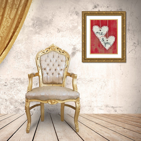 Me and You Gold Ornate Wood Framed Art Print with Double Matting by Martin, Monica