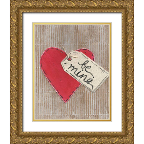 Be Mine Gold Ornate Wood Framed Art Print with Double Matting by Martin, Monica