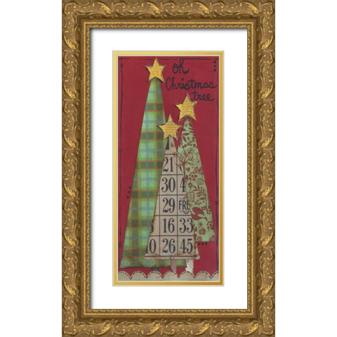 Christmas Tree  Gold Ornate Wood Framed Art Print with Double Matting by Martin, Monica
