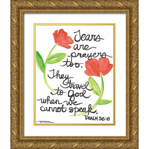 Tears Gold Ornate Wood Framed Art Print with Double Matting by Martin, Monica