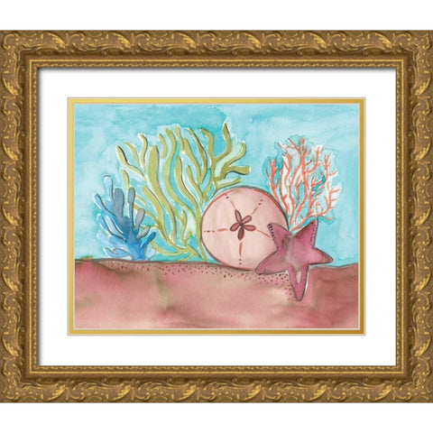 Underwater II Gold Ornate Wood Framed Art Print with Double Matting by Martin, Monica