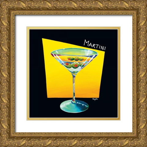 Martini Gold Ornate Wood Framed Art Print with Double Matting by Naylor, Mary
