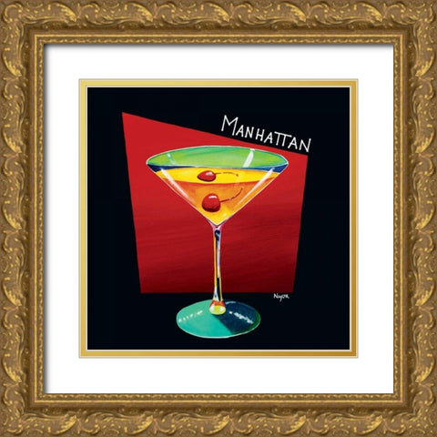 Manhattan Gold Ornate Wood Framed Art Print with Double Matting by Naylor, Mary