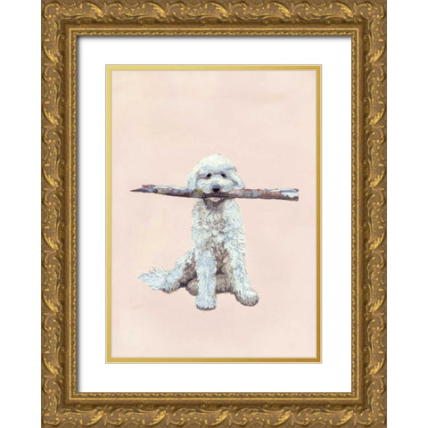 Playful Pups II Gold Ornate Wood Framed Art Print with Double Matting by Nicholas, Debbie