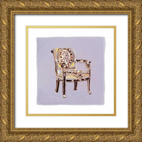 Urn Chair I Gold Ornate Wood Framed Art Print with Double Matting by Nicholas, Debbie