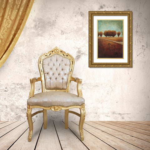 Abstract Landscape I Gold Ornate Wood Framed Art Print with Double Matting by Osborne, Susan