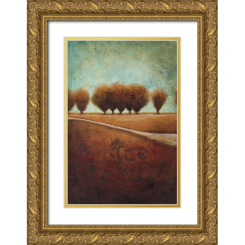 Abstract Landscape I Gold Ornate Wood Framed Art Print with Double Matting by Osborne, Susan