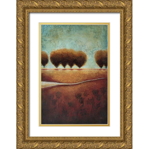 Abstract Landscape II Gold Ornate Wood Framed Art Print with Double Matting by Osborne, Susan