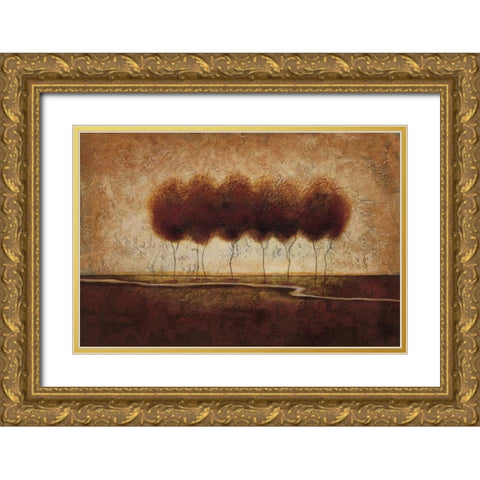 Abstract Landscape IV Gold Ornate Wood Framed Art Print with Double Matting by Osborne, Susan