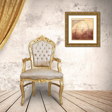 Map Adventures I Gold Ornate Wood Framed Art Print with Double Matting by Osborne, Susan