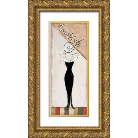 New York Fashion Gold Ornate Wood Framed Art Print with Double Matting by Osborne, Susan