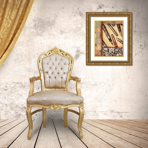 Calligraphy Gold Ornate Wood Framed Art Print with Double Matting by Osborne, Susan