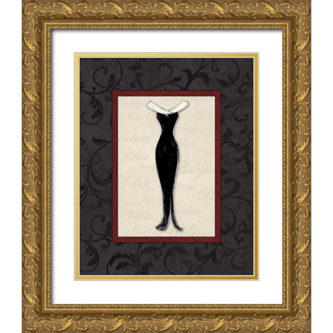 Fashion Dress I Gold Ornate Wood Framed Art Print with Double Matting by Osborne, Susan