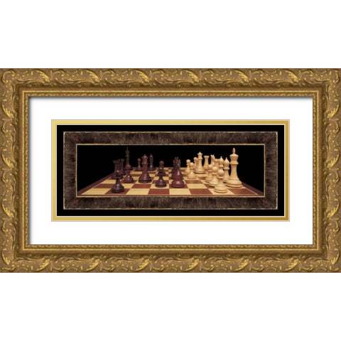 Chess I Gold Ornate Wood Framed Art Print with Double Matting by Pela Design