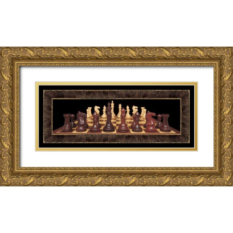 Chess II Gold Ornate Wood Framed Art Print with Double Matting by Pela Design