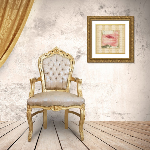 Rose and Romance I Gold Ornate Wood Framed Art Print with Double Matting by Pela Design