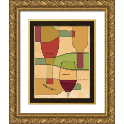 Wine Cellar II Gold Ornate Wood Framed Art Print with Double Matting by Pela Design