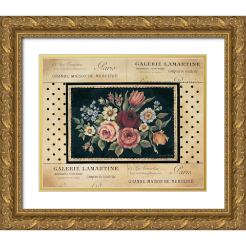 Vintage Bouquet I Gold Ornate Wood Framed Art Print with Double Matting by Poloson, Kimberly