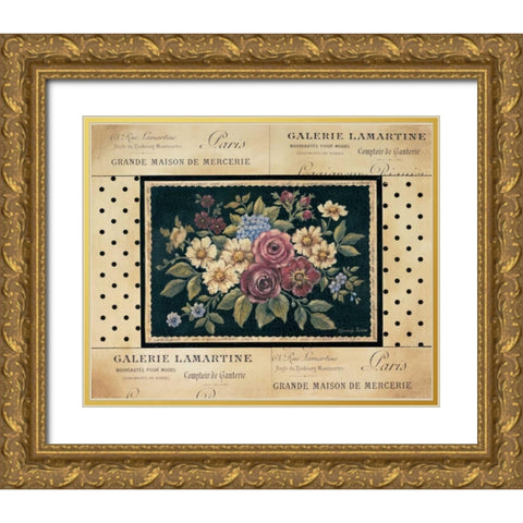 Vintage Bouquet II Gold Ornate Wood Framed Art Print with Double Matting by Poloson, Kimberly