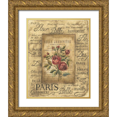 Bel Bouquet II Gold Ornate Wood Framed Art Print with Double Matting by Poloson, Kimberly