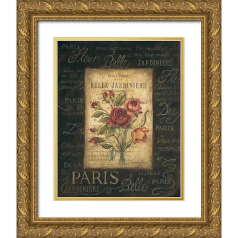 Bel Bouquet III Gold Ornate Wood Framed Art Print with Double Matting by Poloson, Kimberly