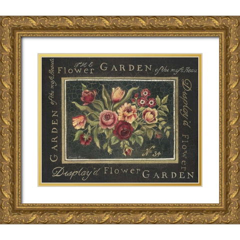 Flower Garden No. 34 Gold Ornate Wood Framed Art Print with Double Matting by Poloson, Kimberly