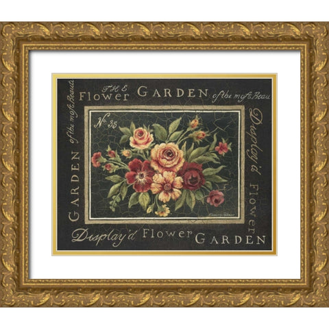Flower Garden No. 35 Gold Ornate Wood Framed Art Print with Double Matting by Poloson, Kimberly