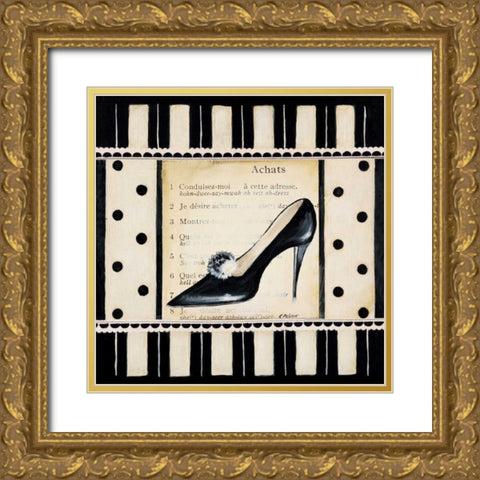 Achats I Gold Ornate Wood Framed Art Print with Double Matting by Poloson, Kimberly