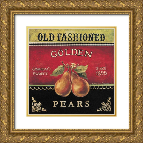 Golden Pears Gold Ornate Wood Framed Art Print with Double Matting by Poloson, Kimberly