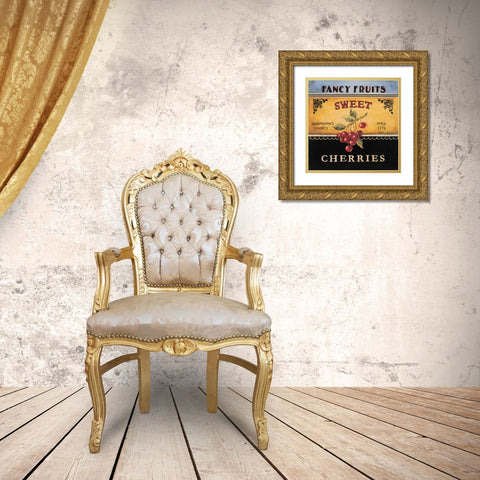 Sweet Cherries Gold Ornate Wood Framed Art Print with Double Matting by Poloson, Kimberly