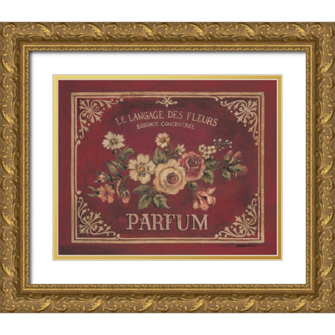 Parfum Gold Ornate Wood Framed Art Print with Double Matting by Poloson, Kimberly